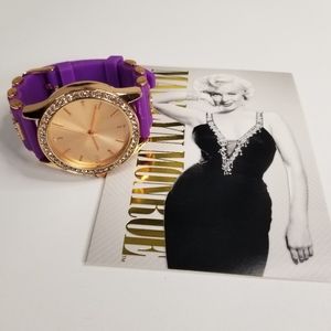 Womens Purple Rhinestone Watch